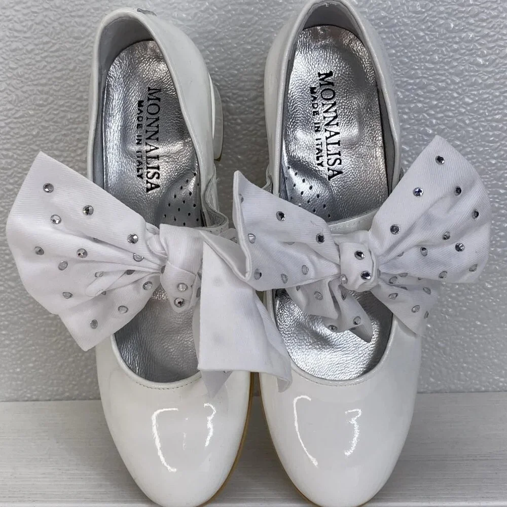 NEW MONNALISA Ballet 35mm Heel Dress Shoes Big Kids